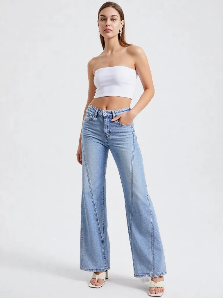 Women’s Loose Fit Denim Jeans - Full Length - Casual Pocket Style - Carter And Sage