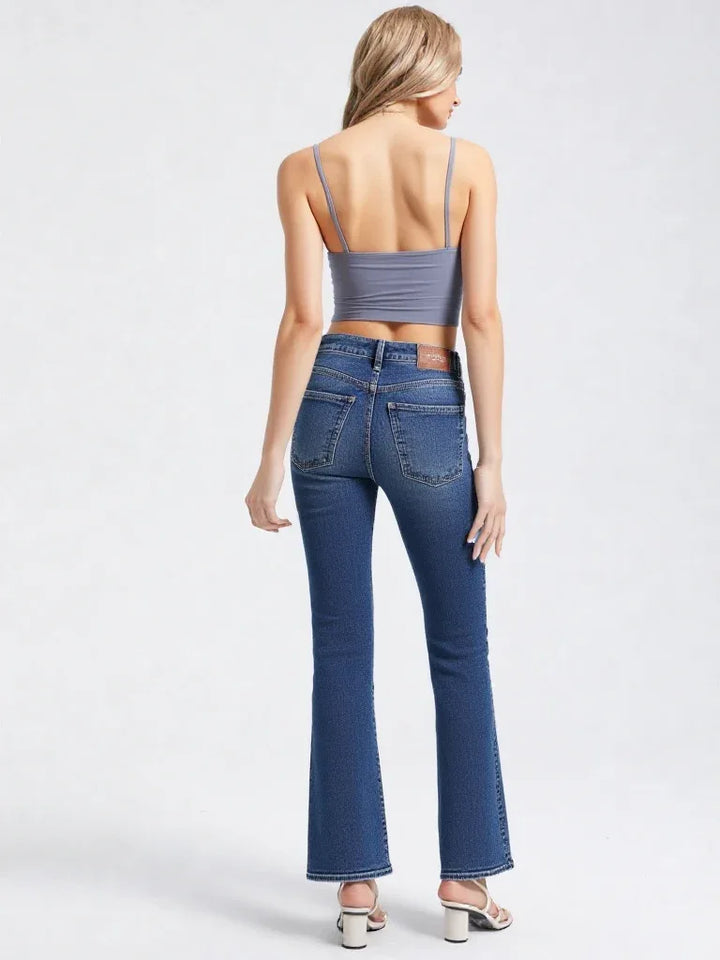 Women’s Wide Leg Jeans - High Rise Full Length - Stretch Fit - Carter And Sage