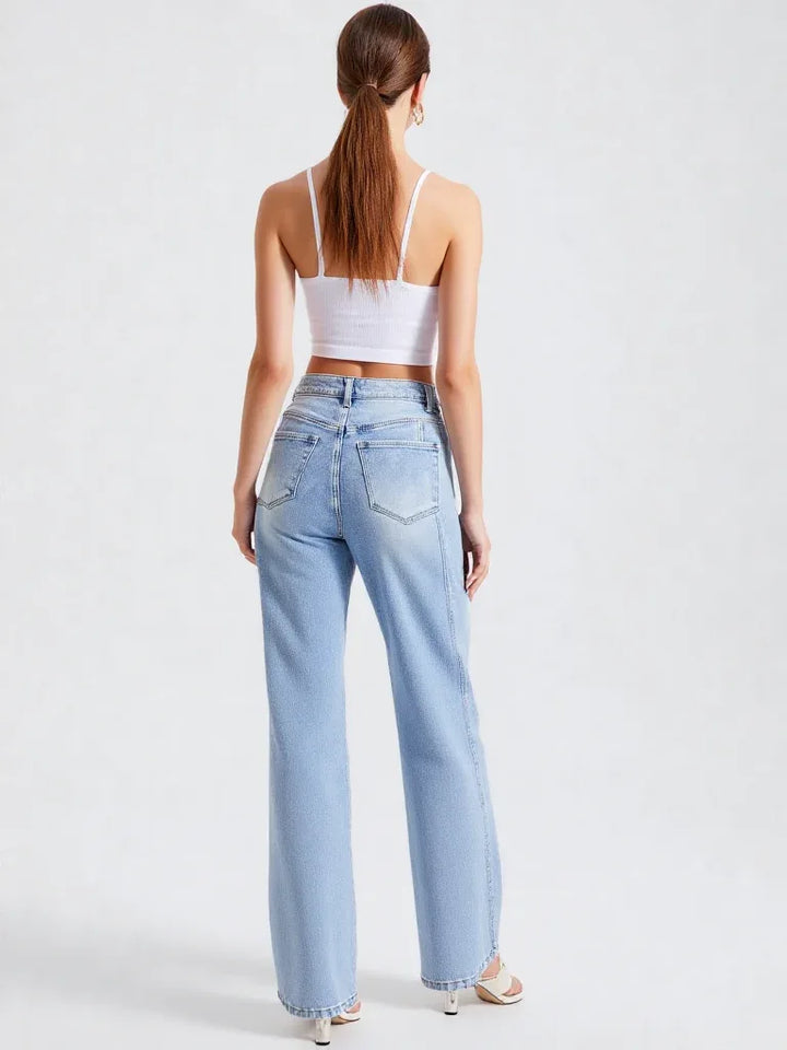 Women’s Loose Fit Denim Jeans - Full Length - Casual Pocket Style - Carter And Sage